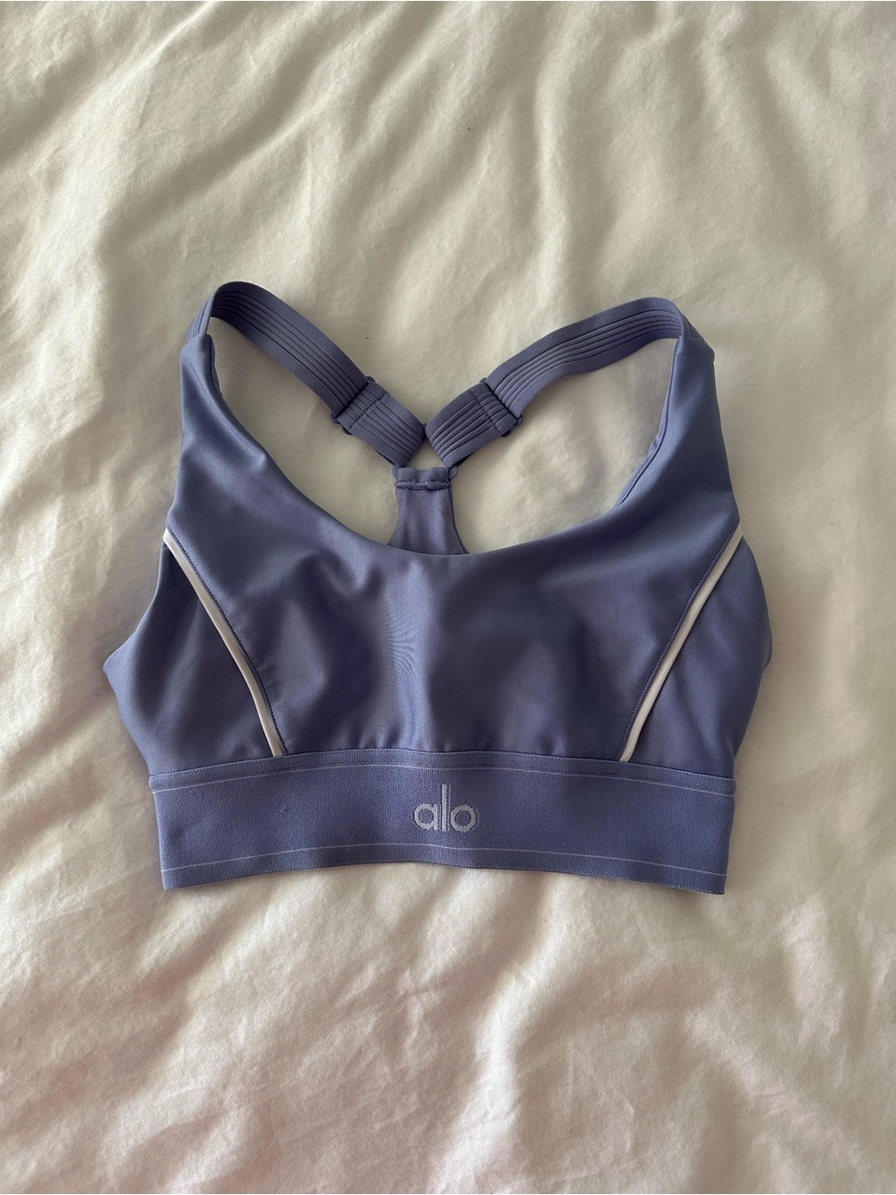 Alo Yoga Airlift Racerback Sports Bra Light Blue Purple Lavender XS